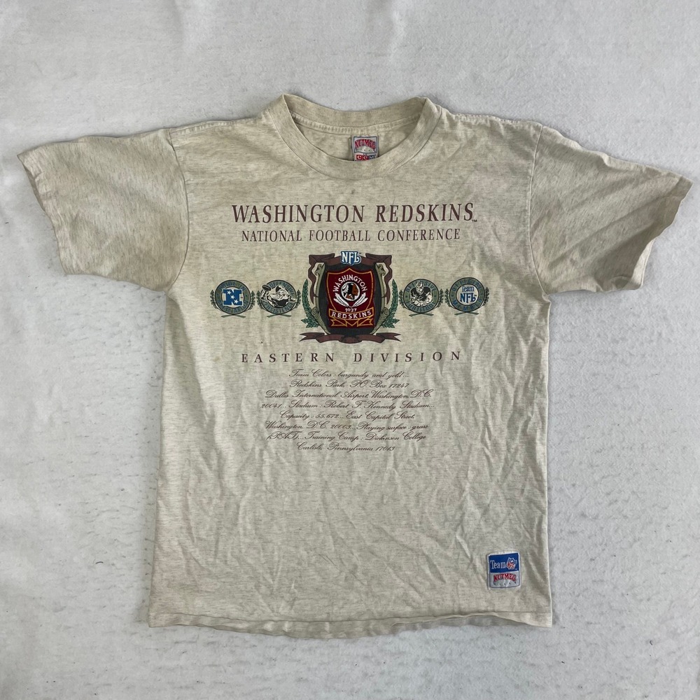 Nutmeg Mills Washington‎ Redskins Mens Large Gray Vintage NFL T-Shirt Graphic